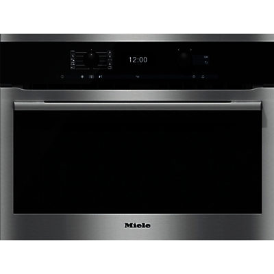 Miele H6300BM ContourLine Single Electric Oven with Microwave, Clean Steel Miele H6300BM ContourLine Single Electric Oven with Microwave, Clean Steel